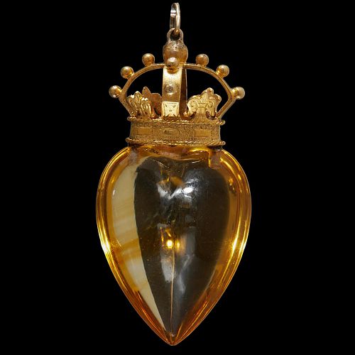 NO RESERVE, CROWNED CITRINE HEART PENDANT