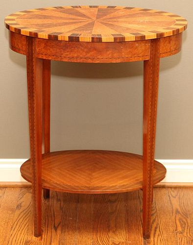 INLAID WALNUT OCCASIONAL TABLE