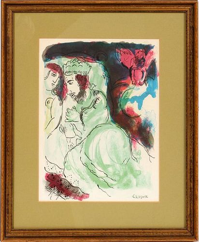 AFTER MARC CHAGALL COLORED LITHOGRAPH