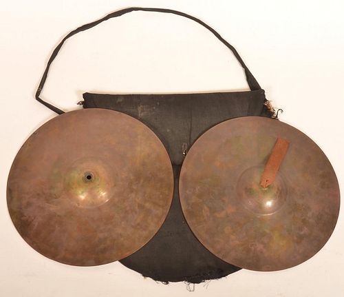 Pair of Civil War Era Brass Cymbals
