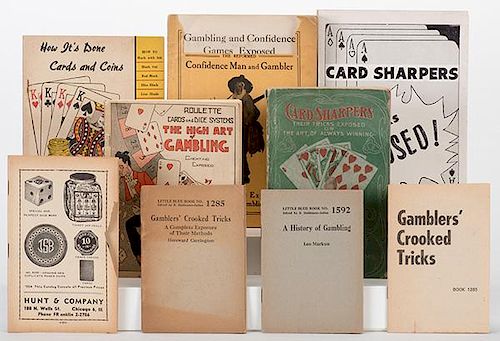 [Cheating and Expos_] Group of 12 Vintage Booklets on Card Sharping and Cheating. Including Card Sharpers