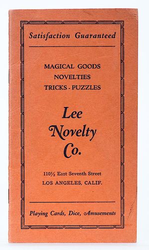 Lee Novelty Co. Magical Goods. Los Angeles, ca. 1930s. Orange pictorial wrappers. Illustrated. 40 pages. Very good.
