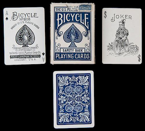 USPC Bicycle 808 Playing Cards ñSafety.î Cincinnati, ca. 1895. 52 + J + OB. The box, while original, is slightly later than the deck. Near mint. Hoc