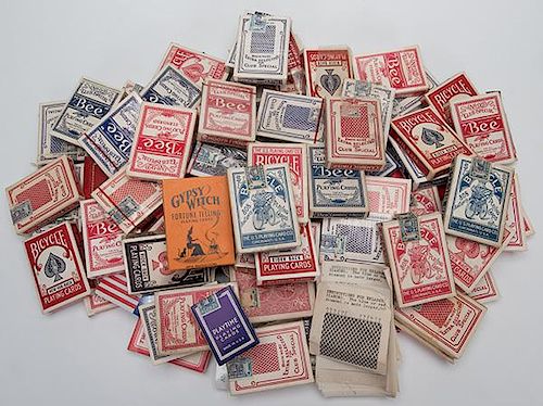 Fifty Seven Decks of Bee and Bicycle Playing Cards, Many Marked. Chicago