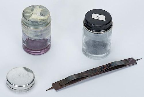 Four Miscellaneous Cheating Items. Including a canister of silver sheen daub