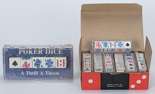 Twelve Sets of 5/8î Poker Dice with Instructions in Original Box. Providence