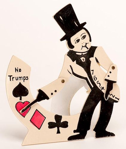 Trump Indicator and Table Marker, Man in Tuxedo. Circa 1930. Celluloid trump indicator & table marker. Man in tuxedo. Excellent.