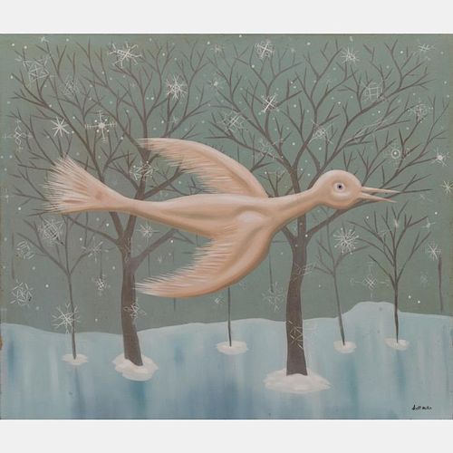 Scott Miller (1955-2008) Snow Bird, Oil on canvas,