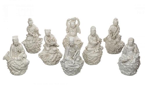 A BLANC-DE-CHINE GROUP OF EIGHT IMMORTALS