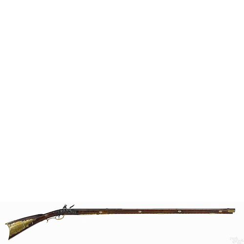 John Derr, Pennsylvania full stock flintlock long rifle, approximately .55 caliber buck and ball