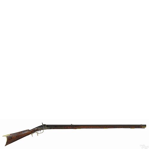 Full stock Pennsylvania percussion long rifle, approximately .36 caliber