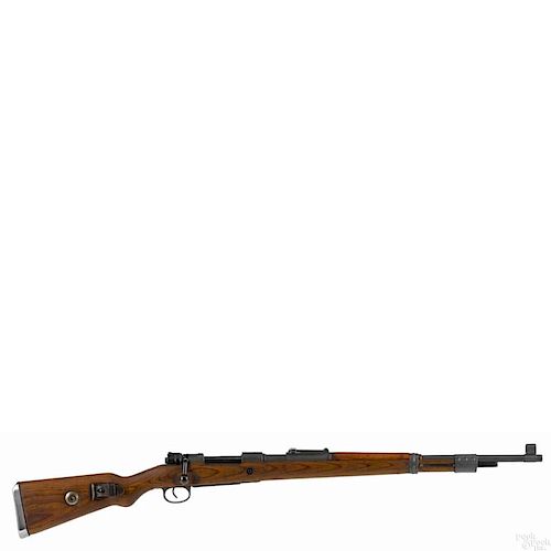 German WWII K-98 Mauser bolt action rifle, 7.92 mm, with a laminated stock