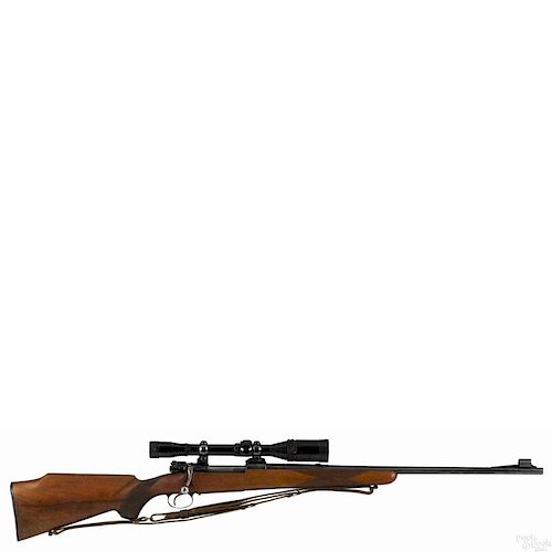 Husqvarna bolt action (Mauser) rifle, 30-06 caliber, with a Bushnell Chief 8X scope, 24'' barrel.