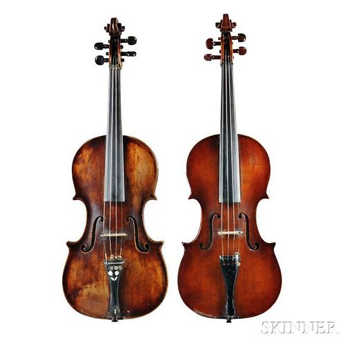 Two American Violins, Seth Miller Briggs, South Hanson, c. 1880