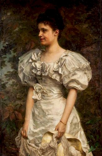 Camillo Melnik. Portrait of a Lady in White, oil