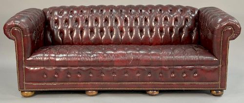 Leather Chesterfield sofa, excellent condition. wd. 84"