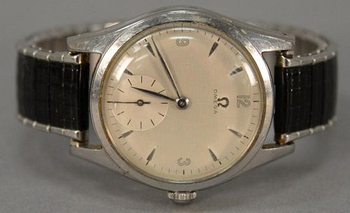 Vintage Omega mans wristwatch, stainless steel, 50's or 60's.