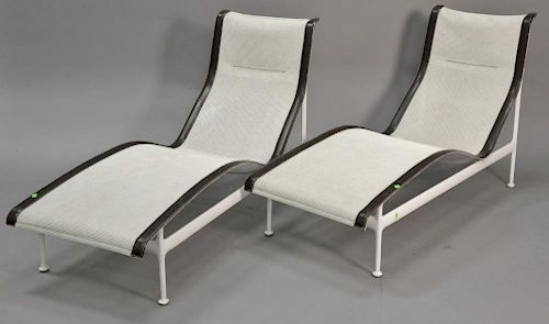 Pair Knoll Richard Schwartz outdoor lounge chairs by request of Florence Knoll made to withstand corrosive ocean beach weather, lg. ...