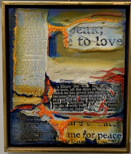 Strid Hardy mixed media collage "Time for Peace"