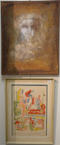 Charles Lapicque (1898-1988) lithograph in color signed lower right Lapricque 69/200 and abstraction signed Joye