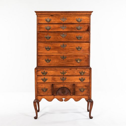 Queen Anne Maple and Birch High Chest of Drawers