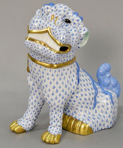 Large Herend Hungarian porcelain foo dog, marked on bottom Herend 5308 2, excellent condition