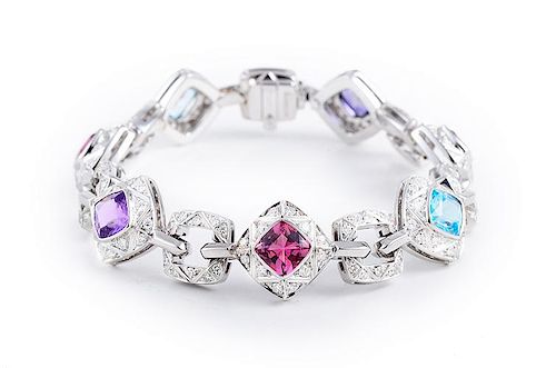 Asprey Colored Stones Diamond Bracelet
