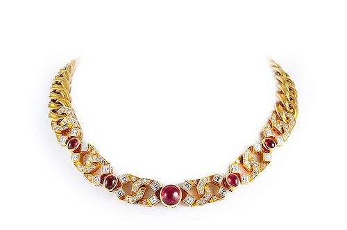 Chaumet Diamond and Ruby Necklace