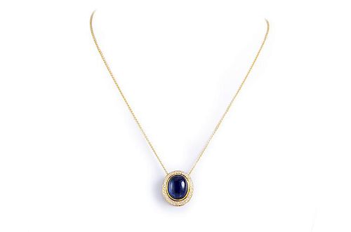 Sapphire Diamond Pendant Necklace