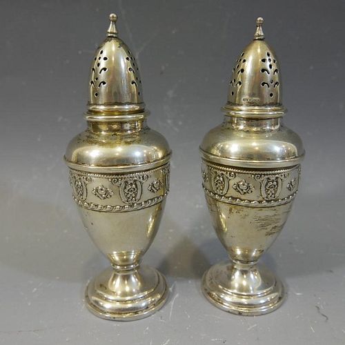 STERLING SILVER SALT AND PEPPER SHAKERS 85 GRAMS