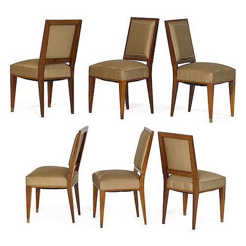 JACQUES QUINET Six dining chairs