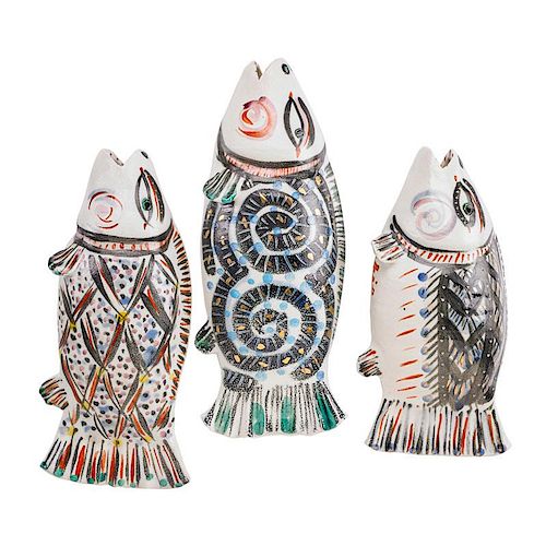 AKIO TAKAMORI Three fish sculptures
