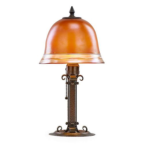 ROYCROFT; STEUBEN Fine table lamp