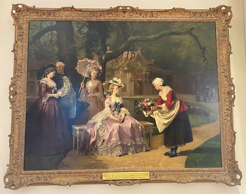 MAGNIFICENT 19C FRENCH O/C PAINTING BY JOSEPH CARAUD SIGNED AND DATED 1857 LA