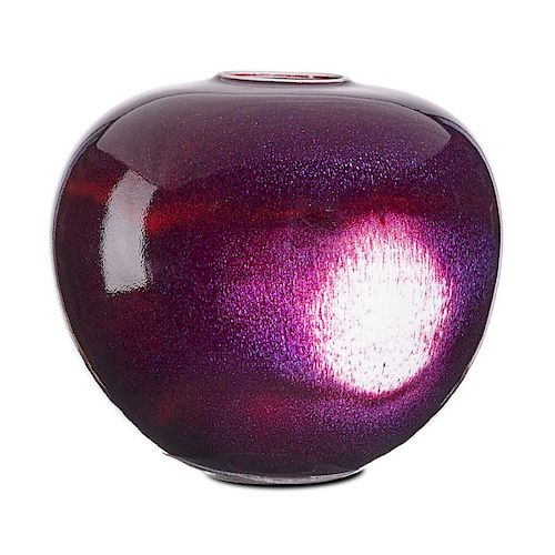 CLIFF LEE Porcelain vase, oxblood glaze sold at auction on 5th