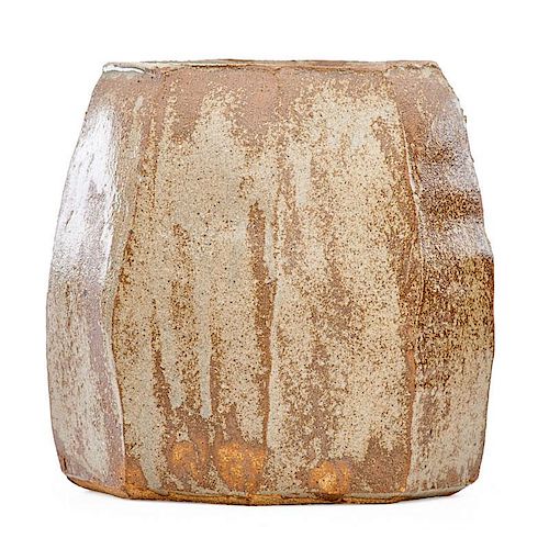 WARREN MacKENZIE Faceted stoneware vase