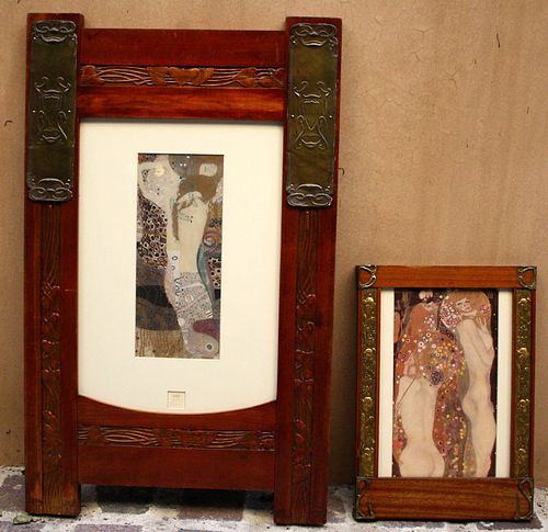 MAGNIFICENT TWO PIECE  METAL & WOOD FRAMES MADE BY GUSTAV  KLIMT  & BROTHERS