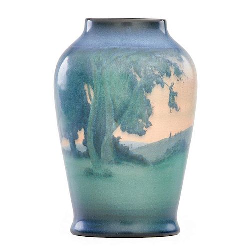 SALLIE COYNE; ROOKWOOD Scenic Vellum vase