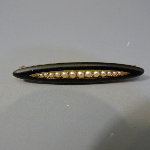 ANTIQUE BELLE EPOQUE 14K SOLID GOLD PEARL PIN