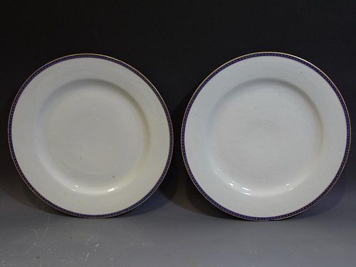 PAIR ANTIQUE CHINESE FEDERAL PATTERN PORCELAIN PLATE 18TH CENTURY