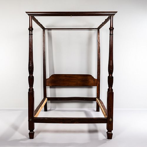 Federal Mahogany Carved Canopy Bed