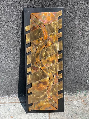 Brutalist Style Wall Sculpture in Copper
