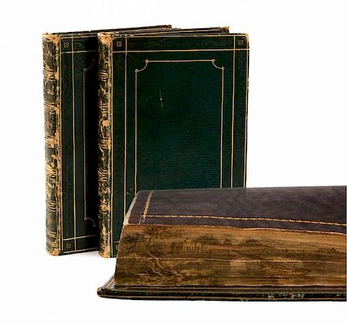 [Fine Bindings] Two volumes with foredge paintings