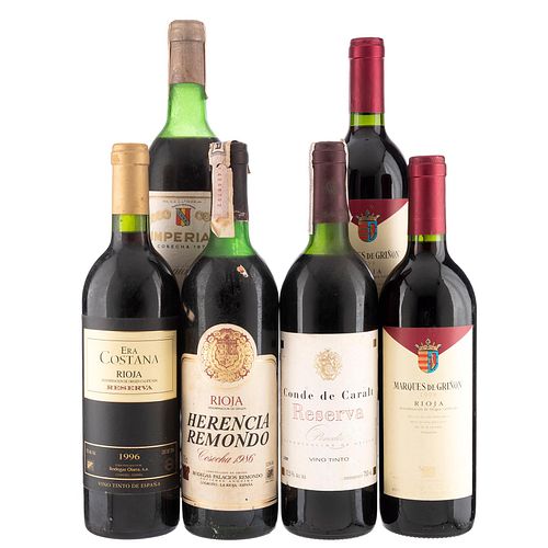 Lote de Vinos Tintos de España. Marques de Griñon. En presentaciones de 750 ml. Total de piezas: 6.