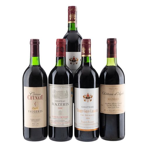 Lote de Vinos Tintos de Francia. Château Terrey - Gros - Cailloux. En presentaciones de 750 ml. Total de piezas: 5.