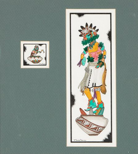 Edgar Sumatakuku, (Hopi, 20th Century), Untitled (Sun Katsinam)