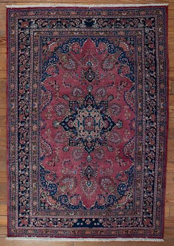 Antique Mashhad 6'6" x  9'6" Wool Rug