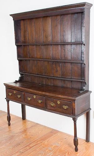 18th Century English Yew Wood Welsh Dresser
