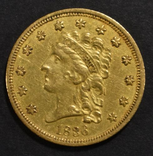 1836 GOLD $2.5 LIBERTY  CH AU