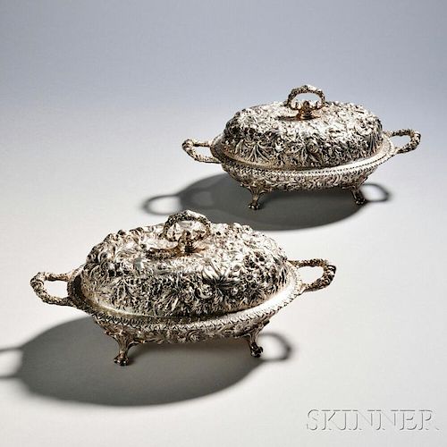 Pair of S. Kirk & Son .917 Silver Entree Dishes and Covers